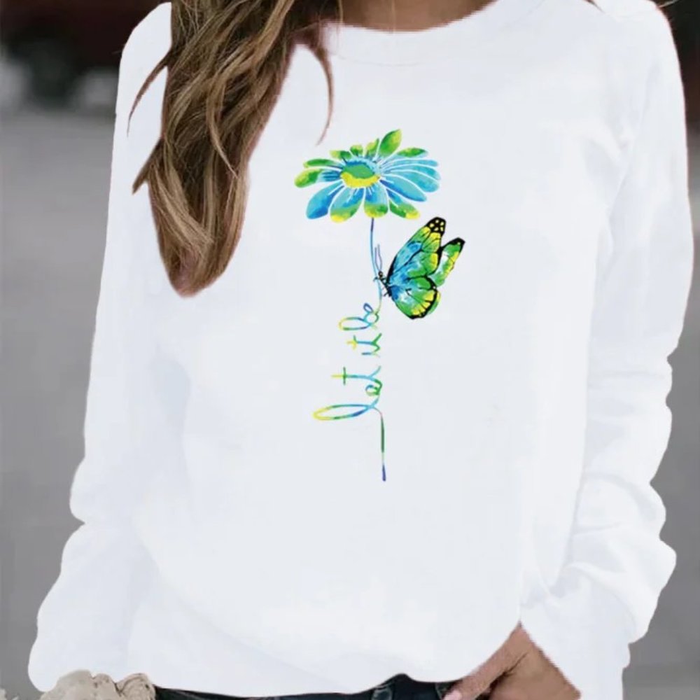 🌼💚White Let It Be Sweatshirt
